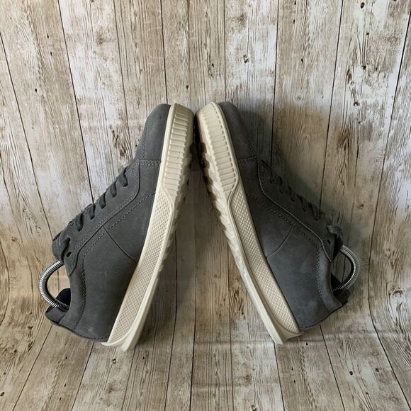 Ecco Byway Dark Shadow Sneakers Leather Low Top Lace Up Gray Men‎ Size 7 - Picture 5 of 10
